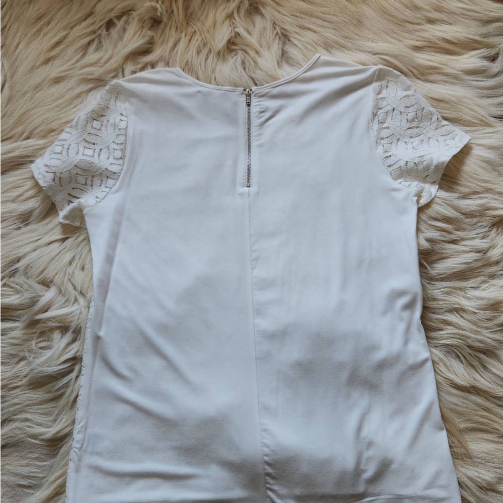 White Textured Short Sleeve Top - Picture 3 of 3